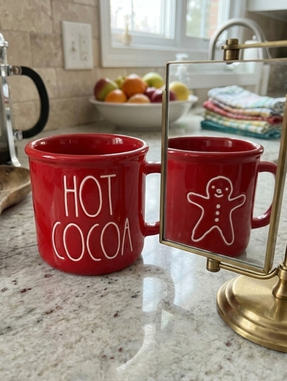 Rae Dunn Hot Cocoa/Gingerbread Man Mug ~ Double Sided